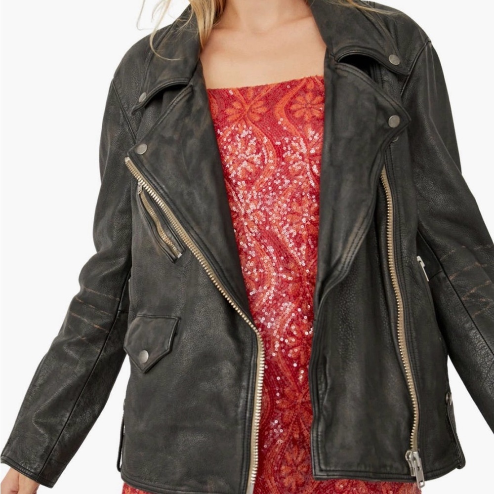 NWT Black Leather Moto Jacket